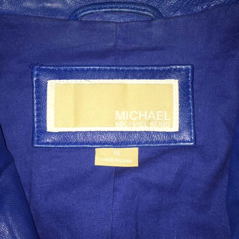 Killer blue Michael Kors leather jacket - Picture 6 of 8